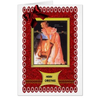 exy 1950s pin up christmas card card