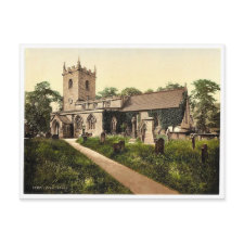 Eyam Church, Derbyshire, England classic Photochro postcard