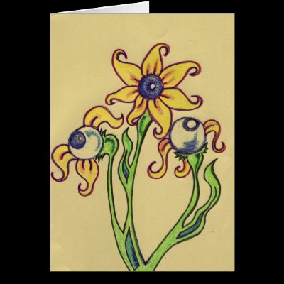 eye ball plant greeting cards by ickledink