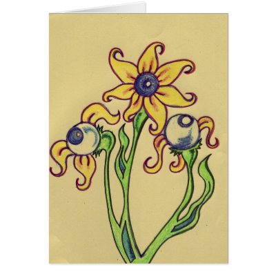 eye ball plant greeting cards by ickledink