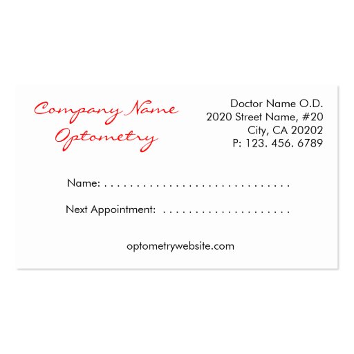 Eye Boutique Business Card (front side)