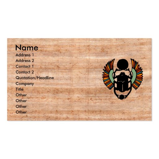 Eye-catching Egyptian Papyrus Business Card (front side)