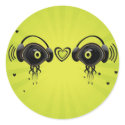 Eye characters with small hearts stickers