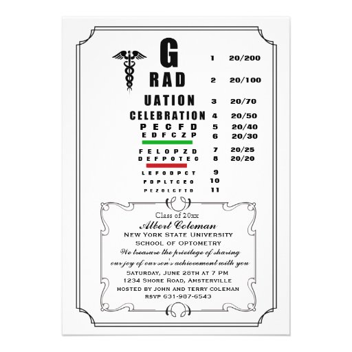 Eye Chart Graduation Invitation