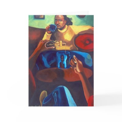 'Eye Contact' blank greeting card by haynesart