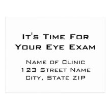 Eye Exam Appointment Reminder Eye Chart Style Postcards