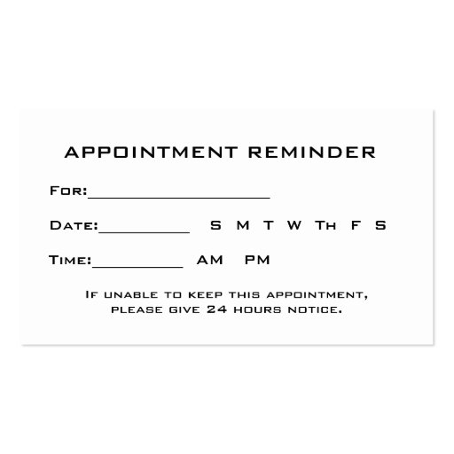 Eye Exam Appointment Reminder Heart Shaped Hands Business Card Templates (back side)