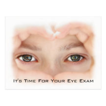 Eye Exam Appointment Reminder Heart Shaped Hands Postcard