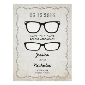 Eye Glasses Save the Date Postcard