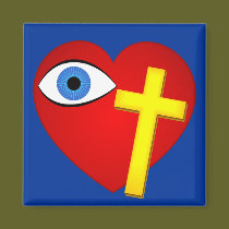 eye heart cross magnets