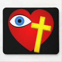 Eye Heart Cross mousepads