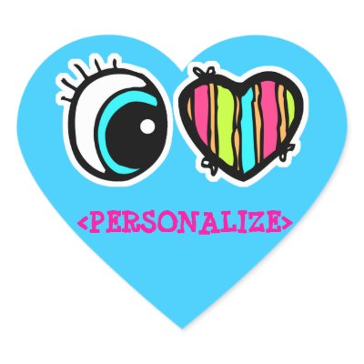 Eye Heart Pictogram, <PERSONALIZE> Stickers Zazzle_sticker
