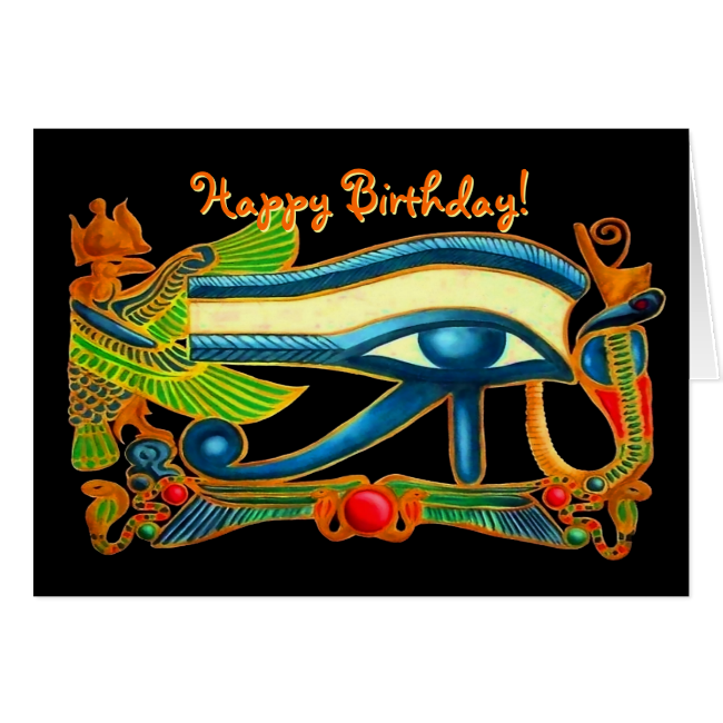 Eye Of Horus good luck charm birthday card Eye Of Horus good luck charm birthday card