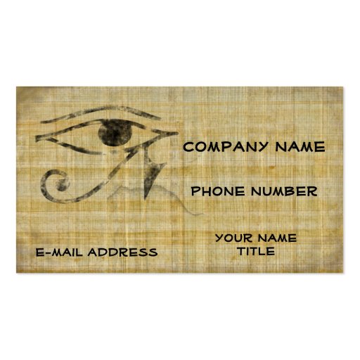 Eye of Horus - Papyrus Business Card Templates (front side)