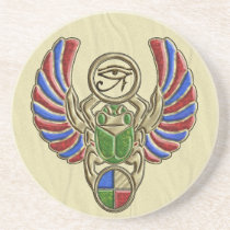 Eye of Horus Scarab Beverage Coasters
