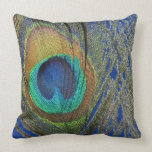 Eye of Peacock Feather Designer Pillow pillows