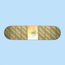 Eye of Providence Gold Skateboard