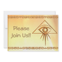 Eye of Providence Stone Personalized Invitations
