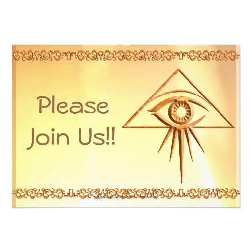 Eye of Providence Stone Personalized Invitations