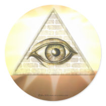 Eye of Providence Sunburst Round Stickers
