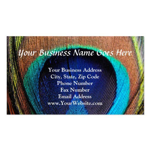 Eye of the Peacock Feather Close-Up Business Cards