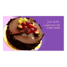 Eye popping chocolate cake, bakers business cards