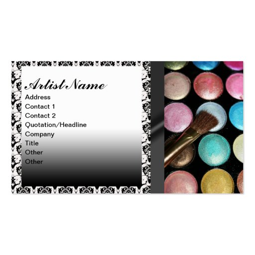 Eye Shadow Palete Make Up Artist Business Card Templates (front side)