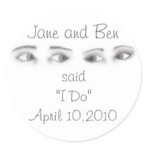 Eye Shadow Personalized Wedding stickers by creationhrt Eye Shadow Personalized Wedding stickers