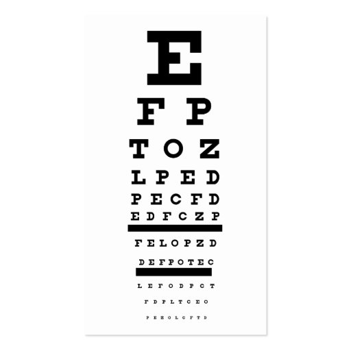 eye test business card templates (front side)