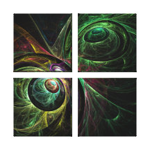 Eye to Eye Abstract Art Quad Canvas Print