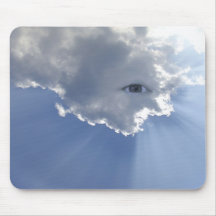 Eye with rays through clouds mousepads
