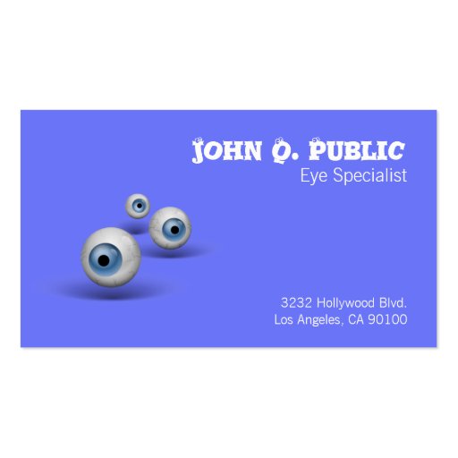 Eyeball Eye Specialist Business Card (front side)