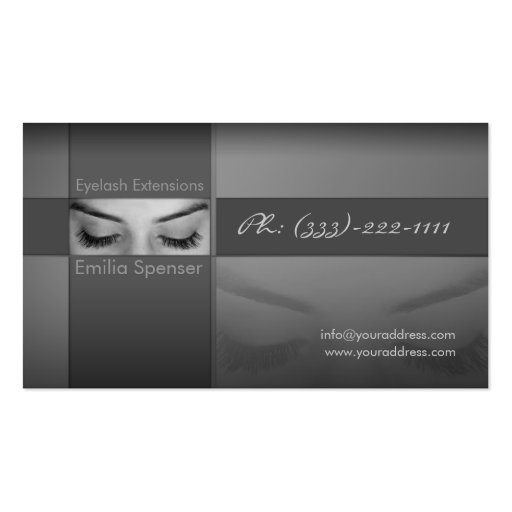 Eyelash extensions business card