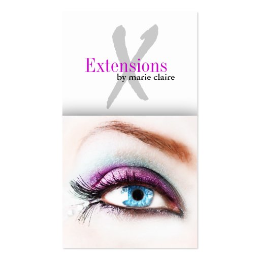 Eyelash Extensions Business Card Template (front side)