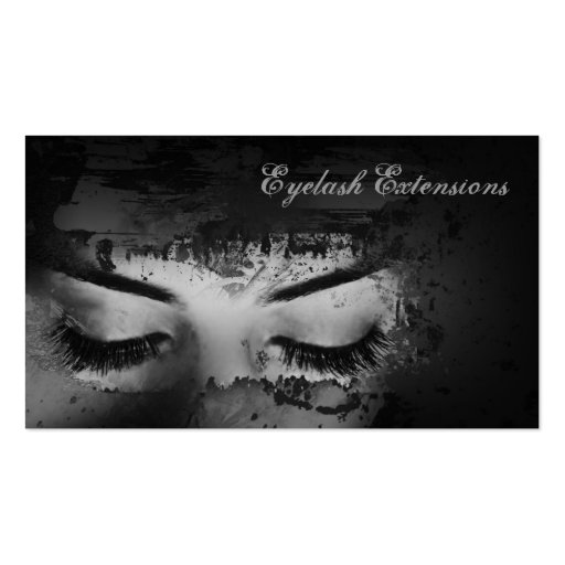 Eyelash Extensions Dark Strokes Business Card (front side)