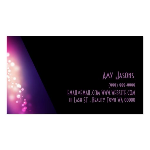Eyelash Extensions, Lash Cosmetologist, Business Cards (back side)