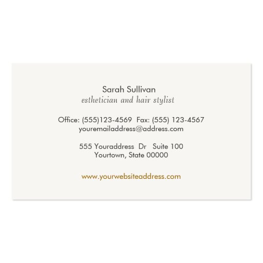 Eyelash Extensions Salon and Spa Black Business Cards (back side)