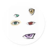 eyes heart round stickers