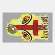 Eyes Like Blazing Fire - Revelation 1:14-18 Rectangle Sticker