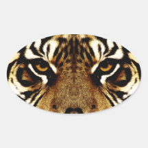 Eyes of a Tiger Oval Sticker