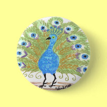 Eyes of India Peacock by Wendy C. Allen buttons