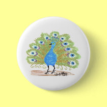 Eyes of India Peacock by Wendy C. Allen buttons
