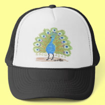 Eyes of India Peacock by Wendy C. Allen hats