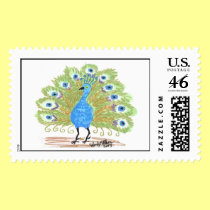 Eyes of India Peacock by Wendy C. Allen stamps