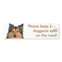Eyes on the Road Dog bumper stickers