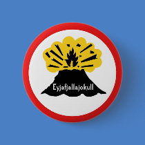 Eyjafjallajokull Volcano Button Badge