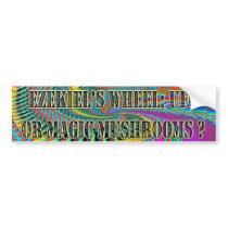 Ezekiel's Wheel: UFO/Magic Mushroom Bumper Sticker bumper stickers by gregvan Ezekiel's Wheel: UFO/Magic Mushroom Bumper Sticker bumper stickers