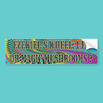 Ezekiel's Wheel: UFO/Magic Mushroom Bumper Sticker bumper stickers