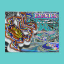 Ezekiel's Wheel UFO? postcard postcards