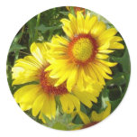 F0006 Yellow Wildflowers Round Stickers
